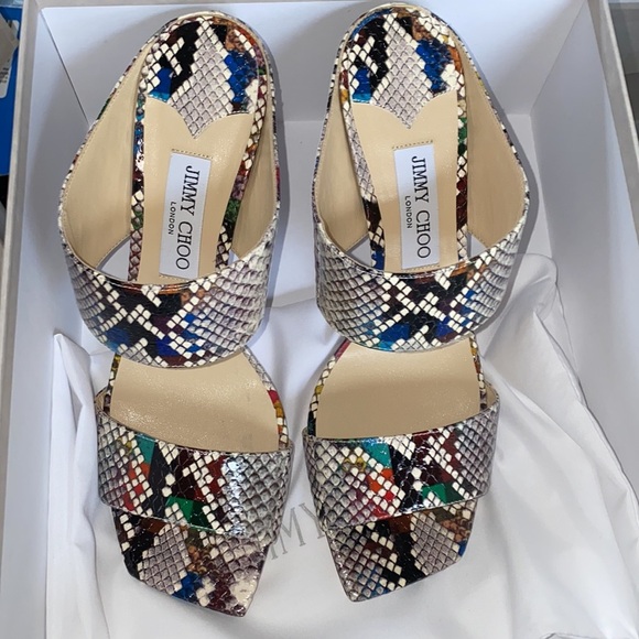 Jimmy Choo hira 85 multicolor snake print skin NWT 40.5 - Picture 8 of 8